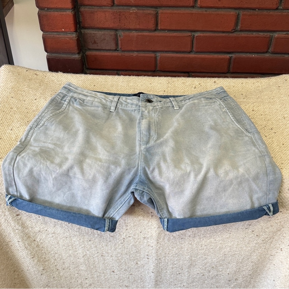 Scotch & Soda Light Blue Garment Dye Shorts - Darker Blue